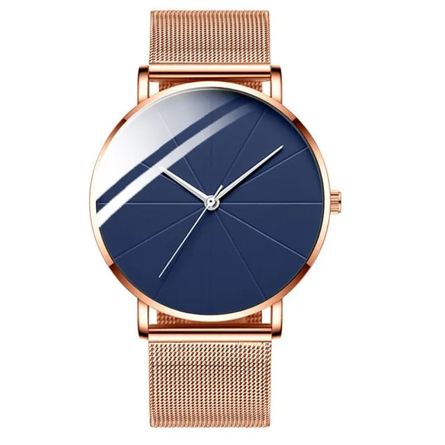 Fashion Men's Business Mesh Belt Quartz Watch