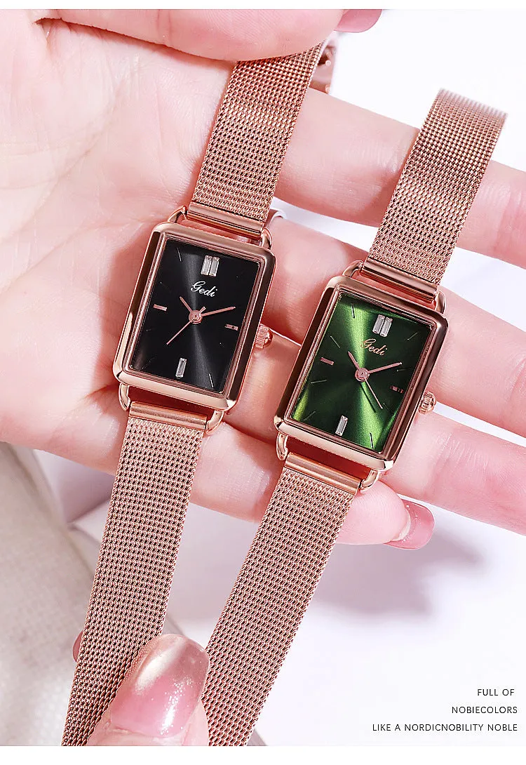 Fashion square simple waterproof women's watches 