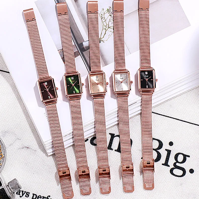 Fashion square simple waterproof women's watches 