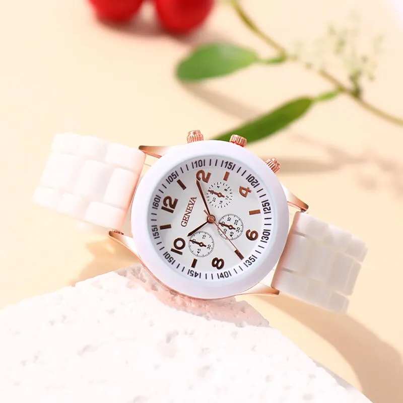 Fashion Women Watches White Silicone Jelly Quartz Watch Ladies Dress Wrist Watch s for Girls