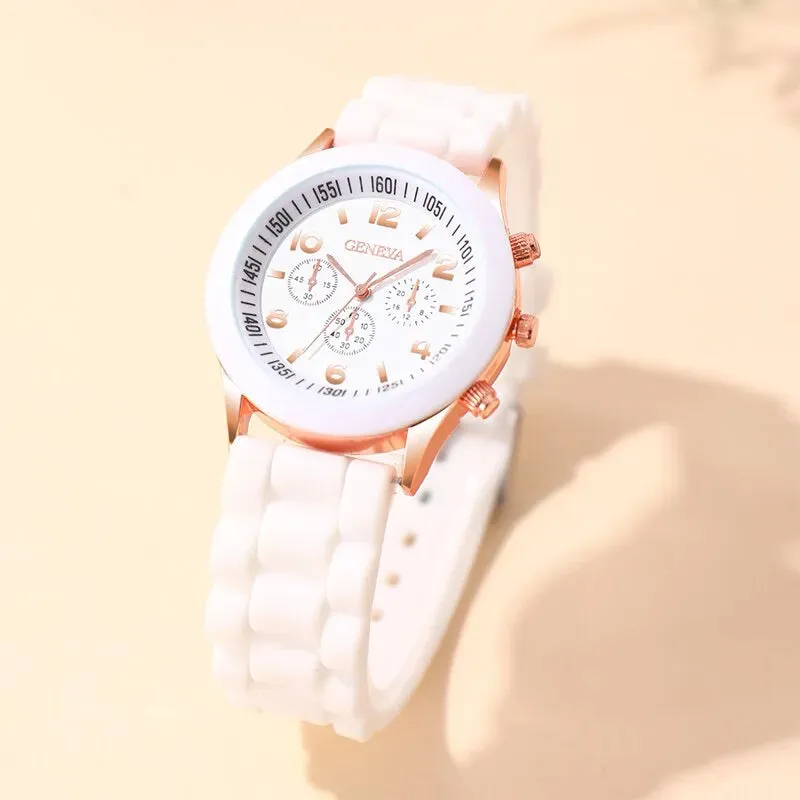 Fashion Women Watches White Silicone Jelly Quartz Watch Ladies Dress Wrist Watch s for Girls