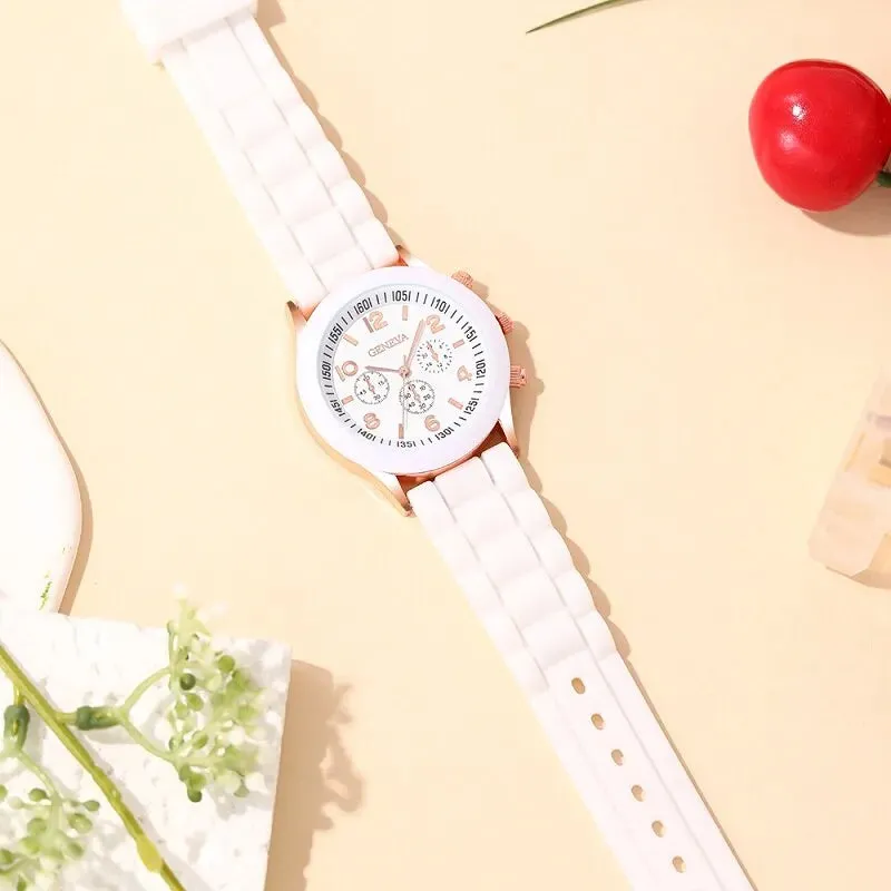 Fashion Women Watches White Silicone Jelly Quartz Watch Ladies Dress Wrist Watch s for Girls