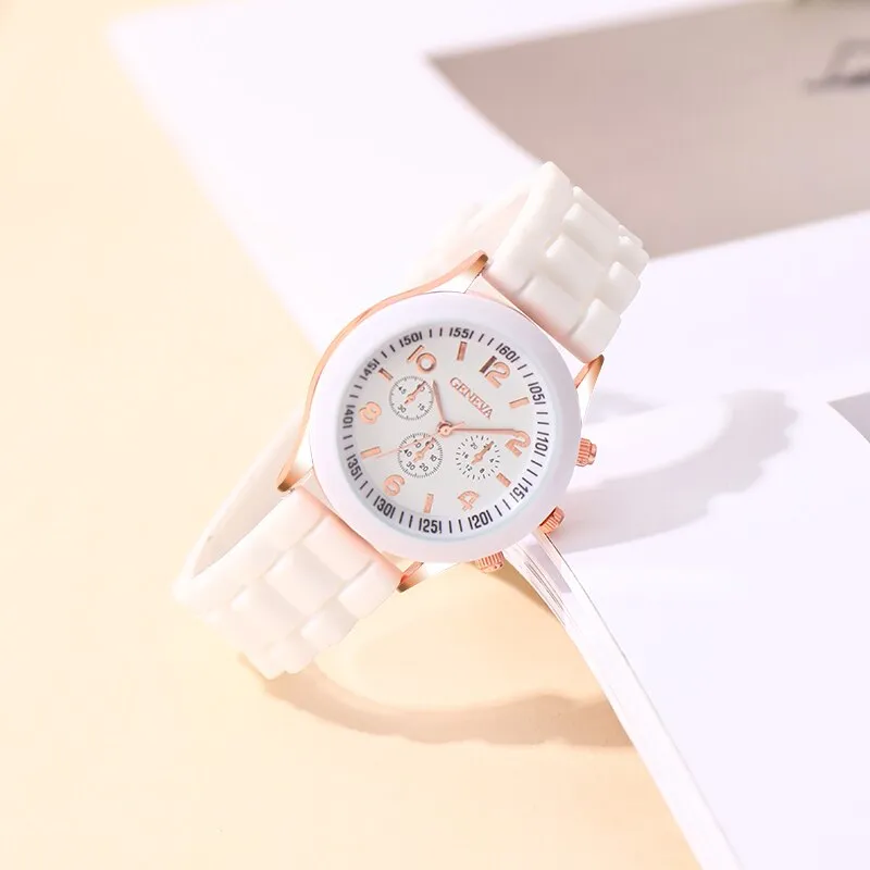 Fashion Women Watches White Silicone Jelly Quartz Watch Ladies Dress Wrist Watch s for Girls