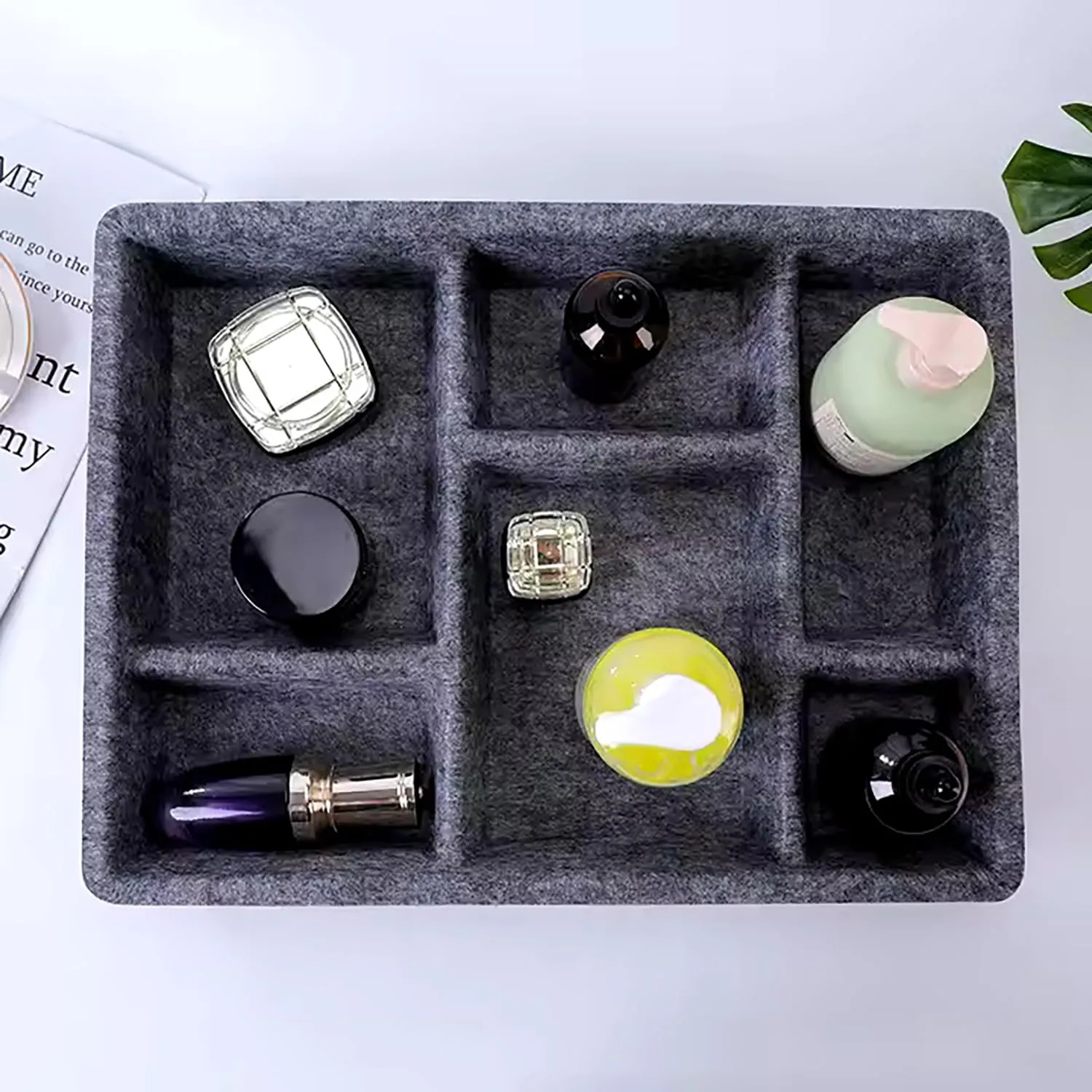 Felt Drawer Organizer Tray 6 Compartment
