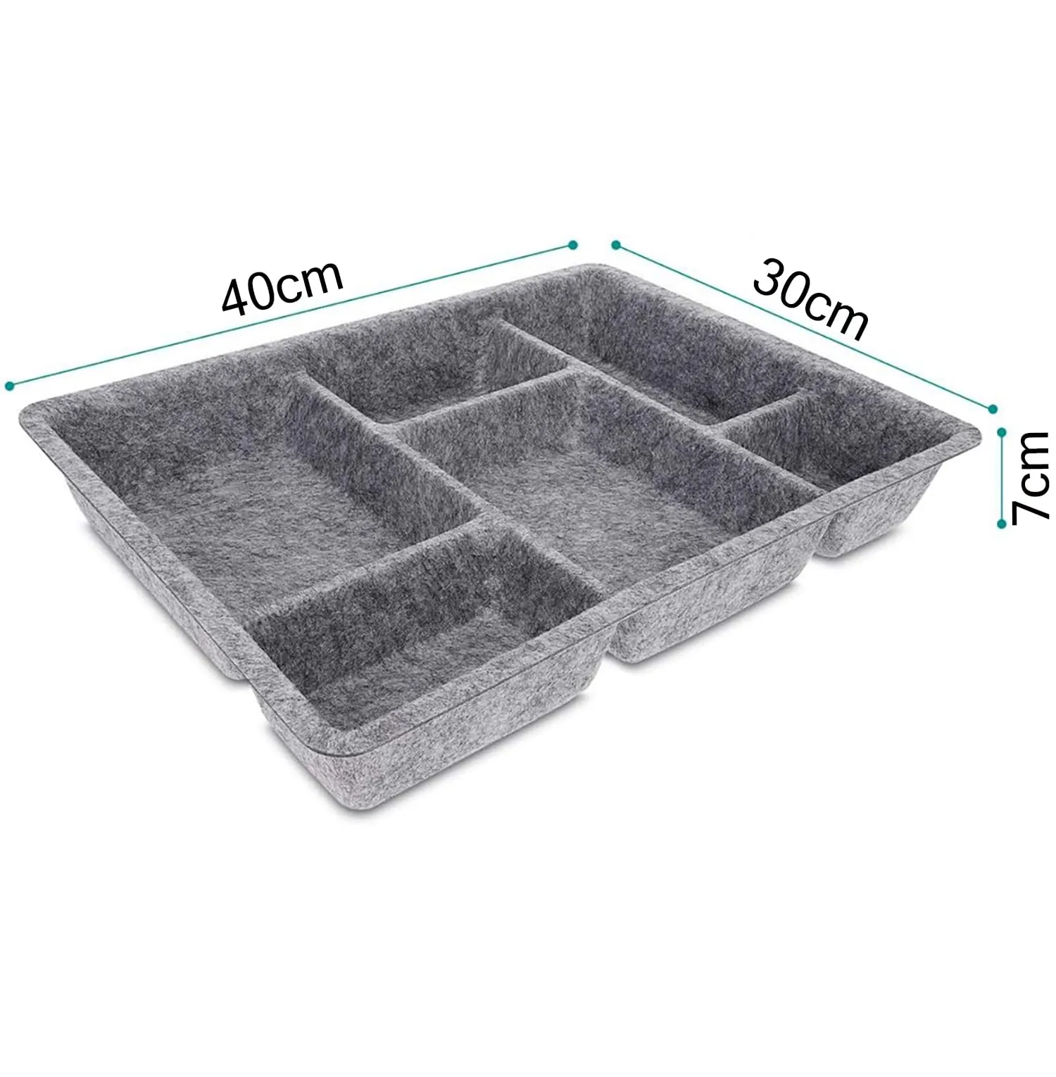 Felt Drawer Organizer Tray 6 Compartment