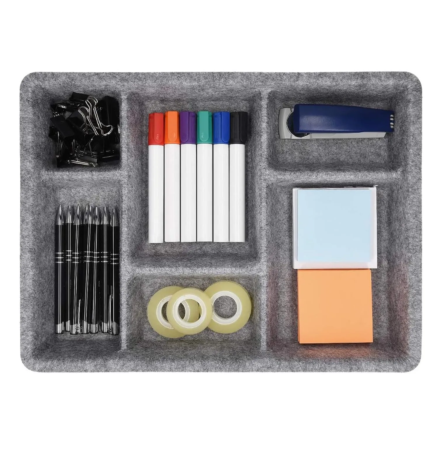 Felt Drawer Organizer Tray 6 Compartment