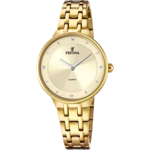 Festina Elegance and Durability Women's Watch with Beige Dial and Stainless Steel Strap F20601/2