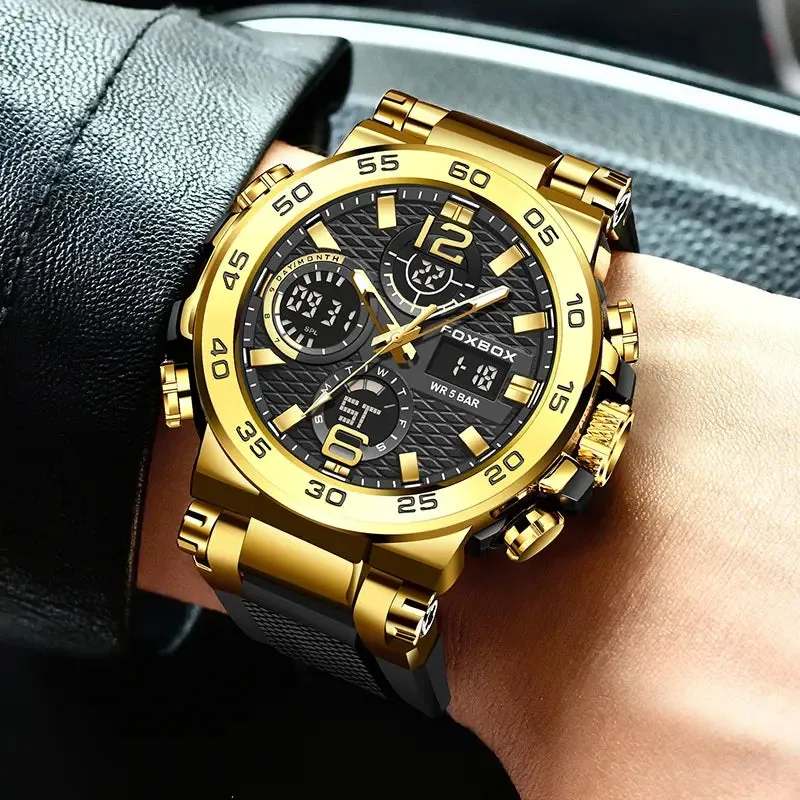 Foxbox Business Mens Diver Watch Luxury Sport Chronograph