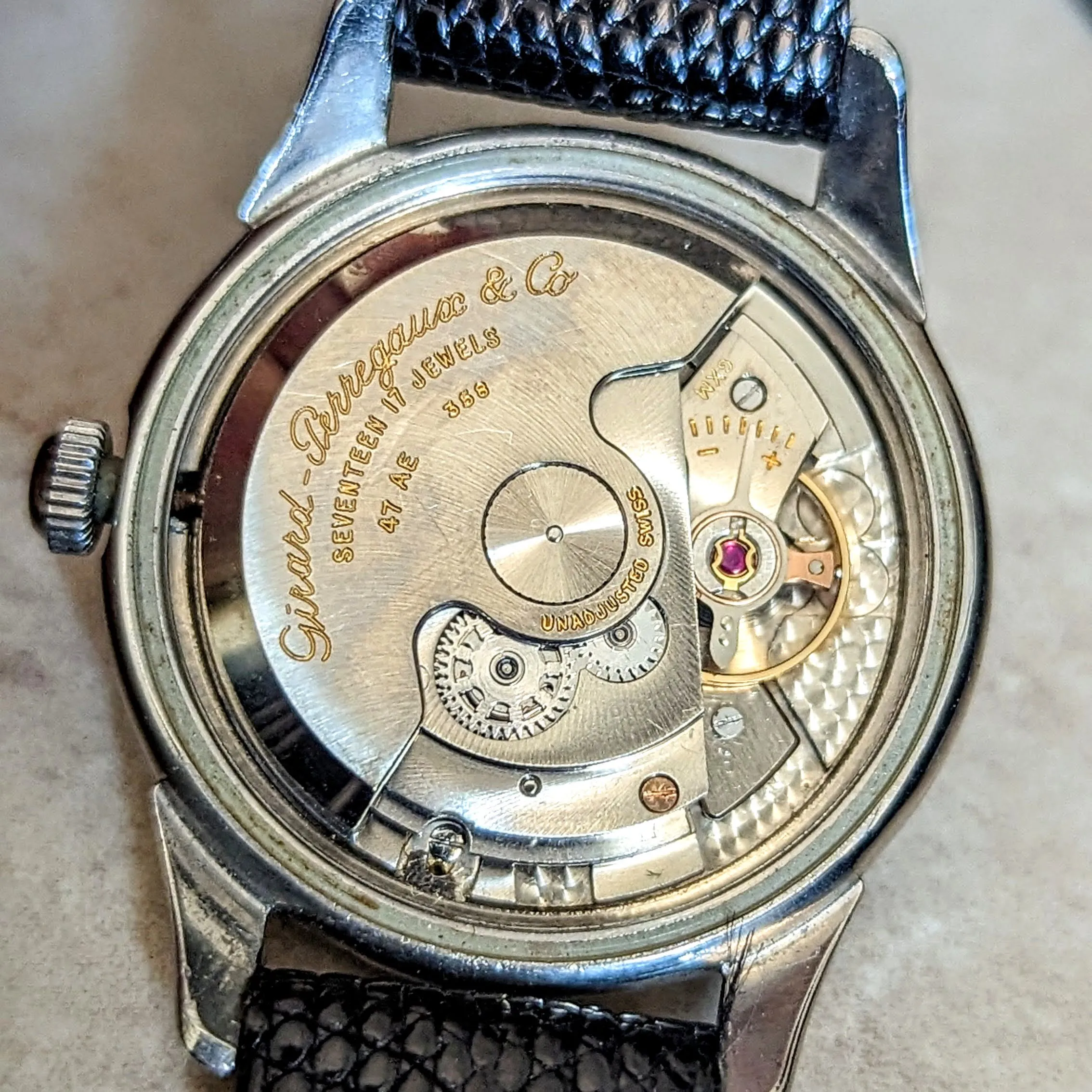 GIRARD-PERREGAUX Gyromatic Wristwatch Cal. 47 AE 17 Jewels Automatic Watch S.S.