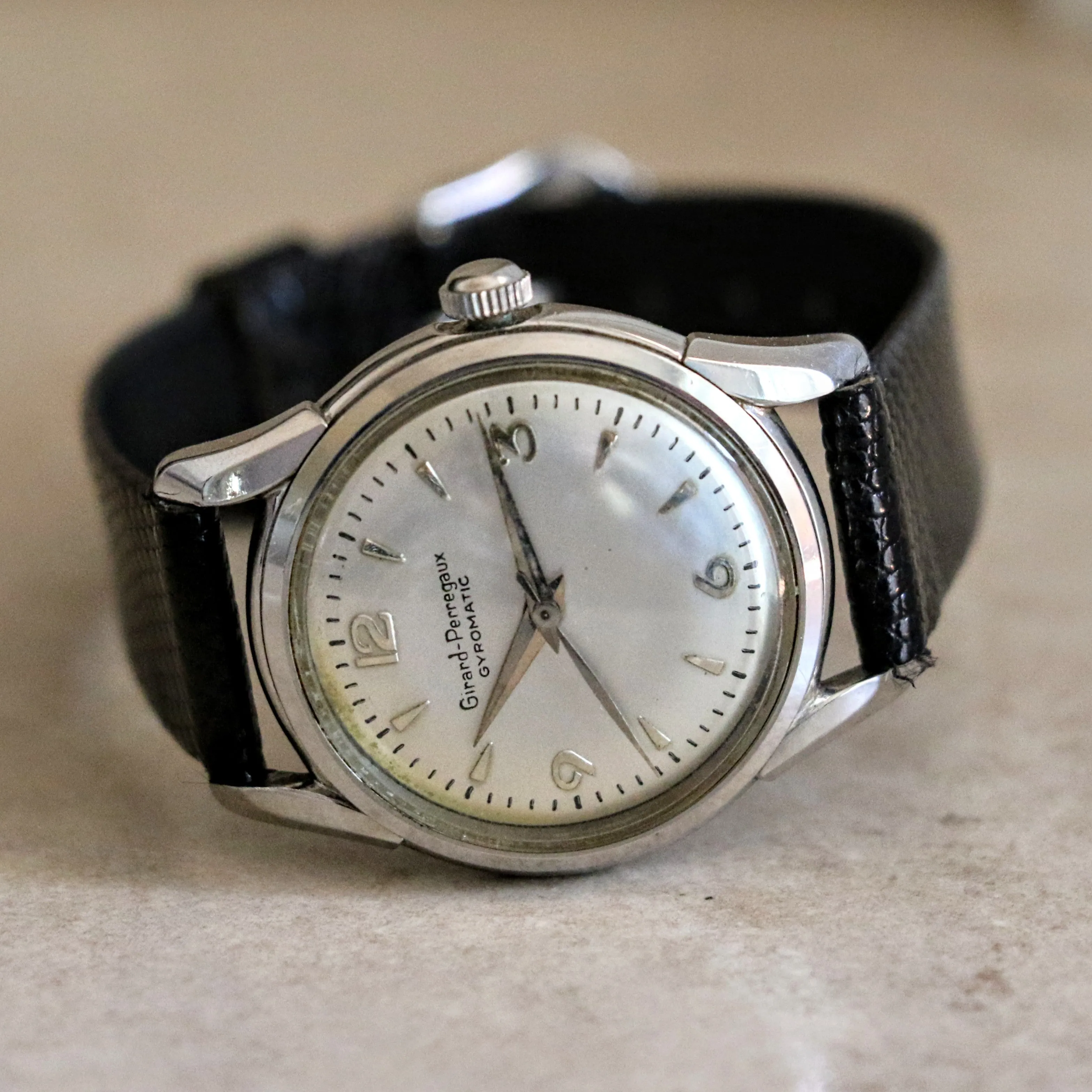 GIRARD-PERREGAUX Gyromatic Wristwatch Cal. 47 AE 17 Jewels Automatic Watch S.S.