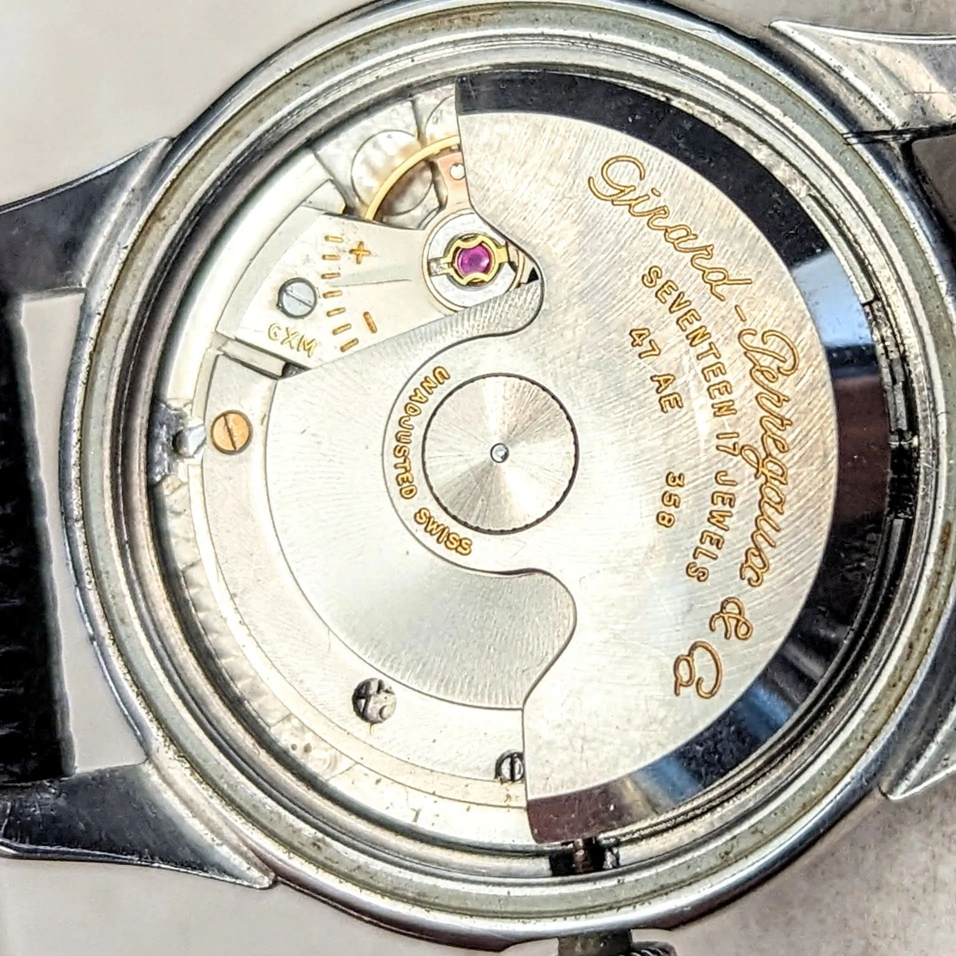 GIRARD-PERREGAUX Gyromatic Wristwatch Cal. 47 AE 17 Jewels Automatic Watch S.S.