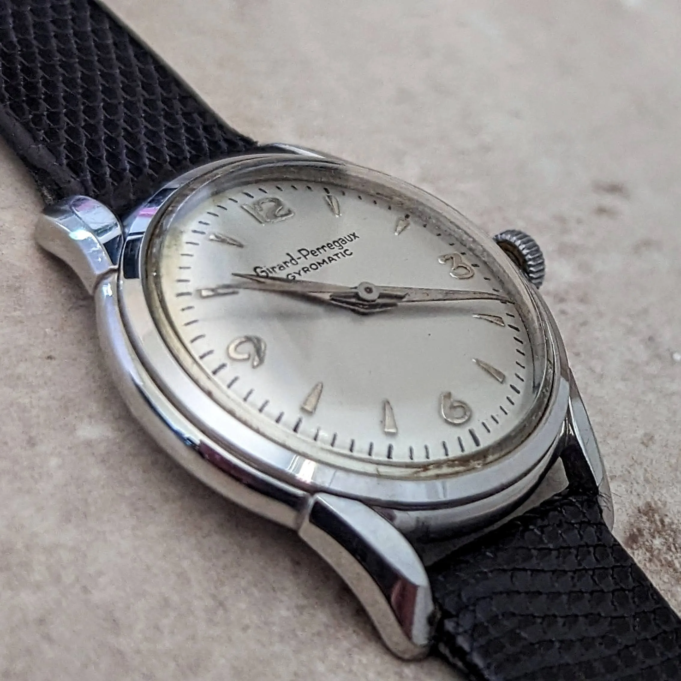 GIRARD-PERREGAUX Gyromatic Wristwatch Cal. 47 AE 17 Jewels Automatic Watch S.S.