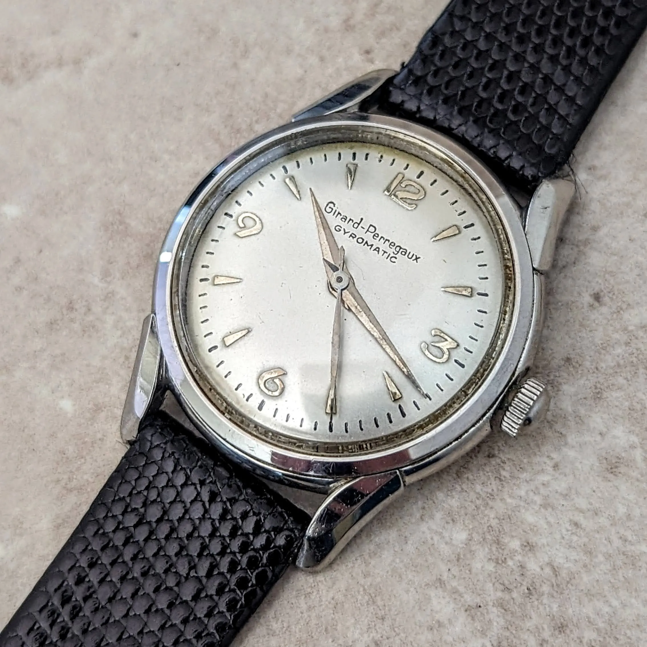 GIRARD-PERREGAUX Gyromatic Wristwatch Cal. 47 AE 17 Jewels Automatic Watch S.S.