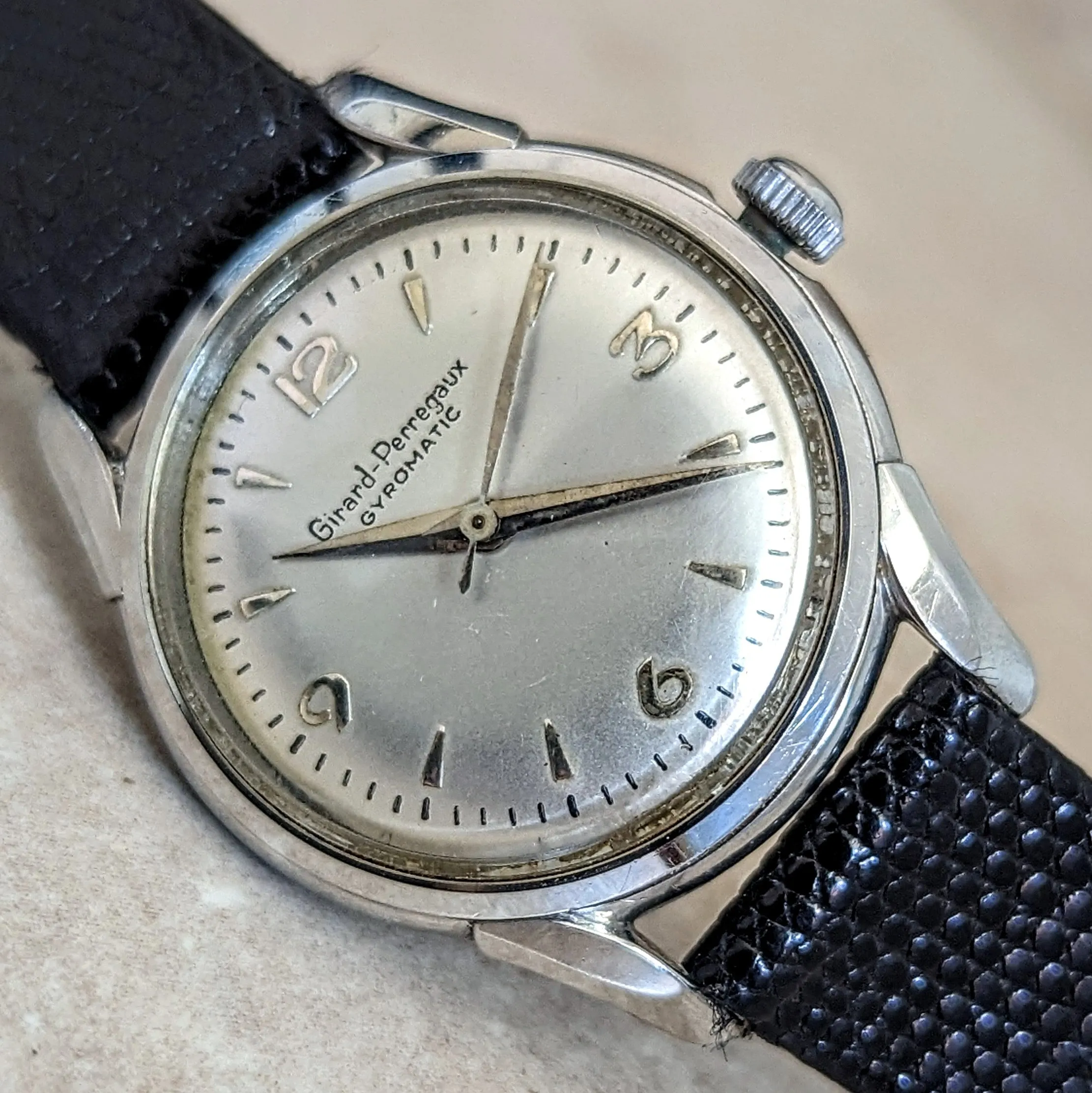 GIRARD-PERREGAUX Gyromatic Wristwatch Cal. 47 AE 17 Jewels Automatic Watch S.S.