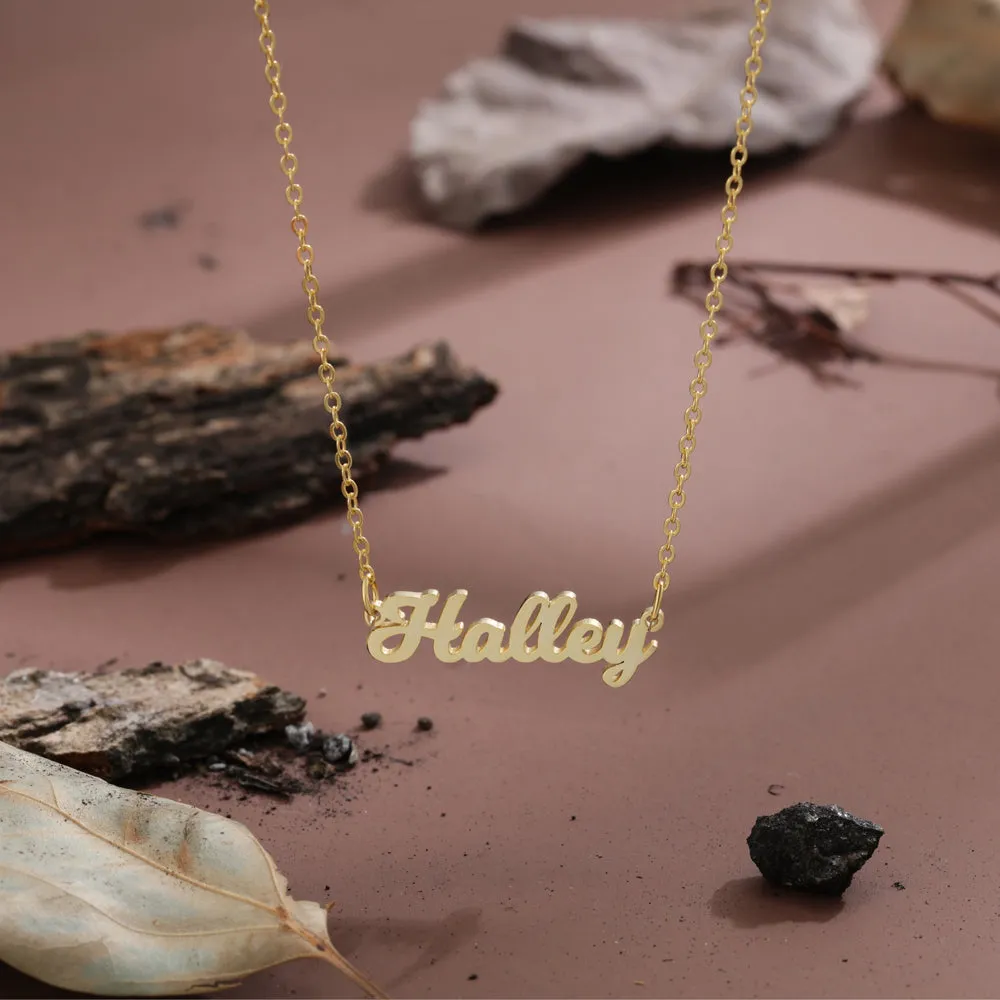 Gold Plated Silver Personalized Name Letter Necklace