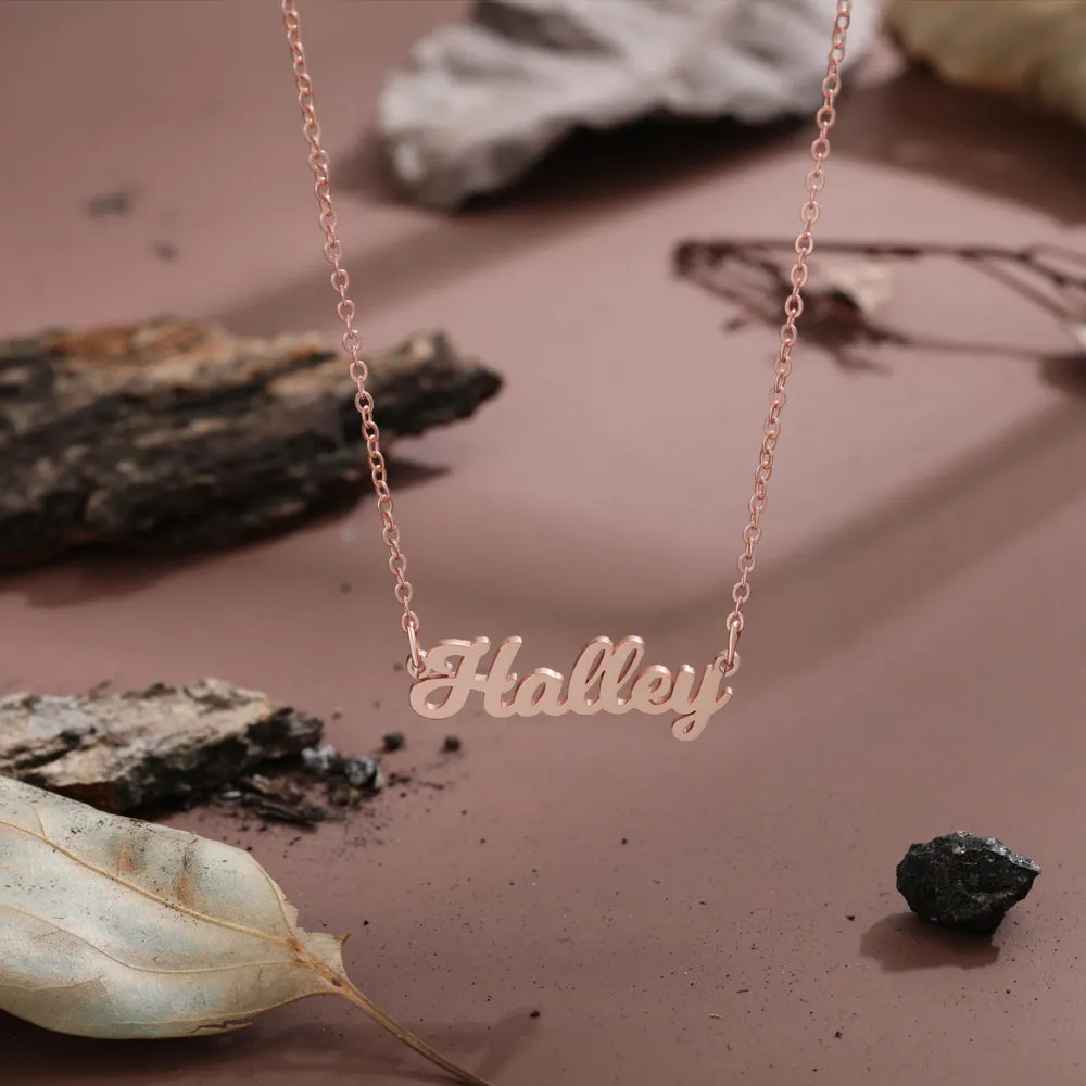 Gold Plated Silver Personalized Name Letter Necklace