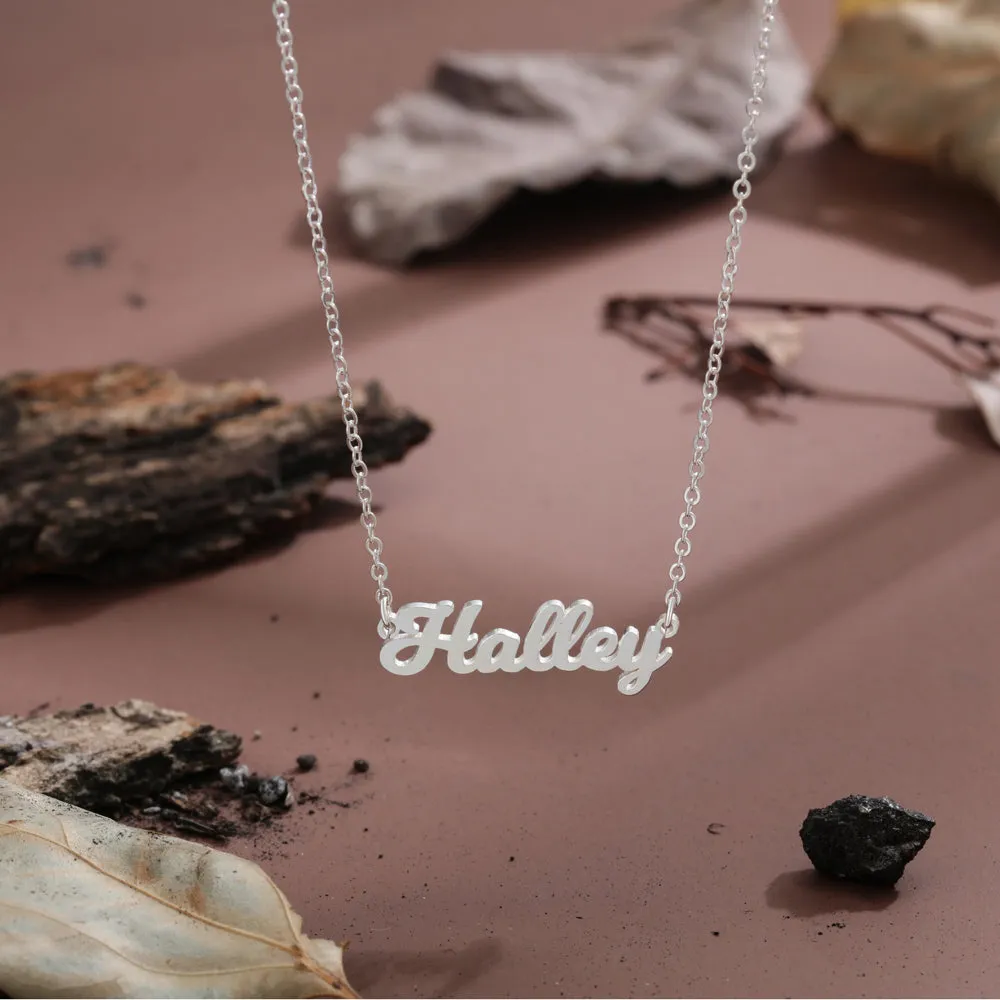 Gold Plated Silver Personalized Name Letter Necklace