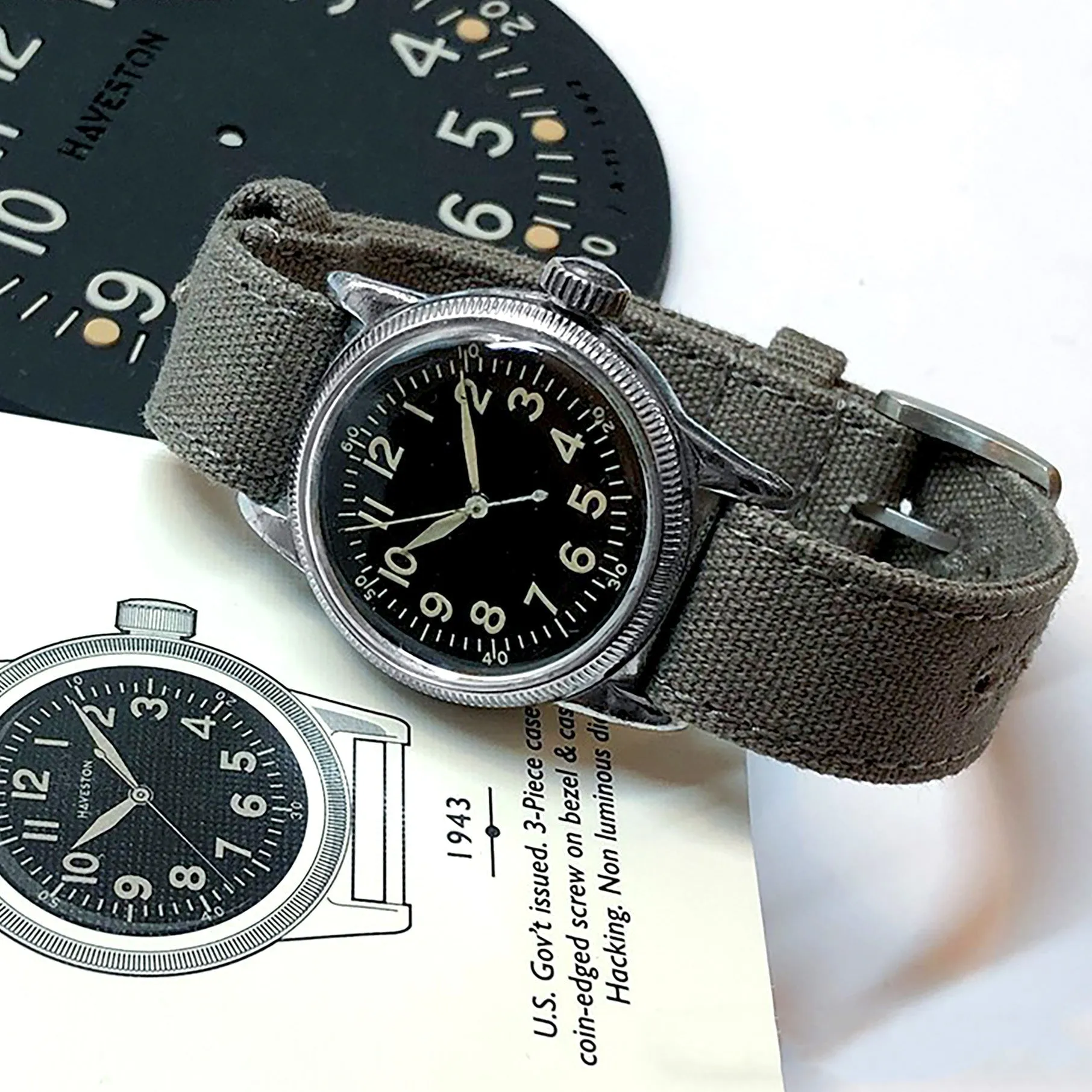 Grey Forecastle 16mm Canvas One-Piece Nylon Armband by HAVESTON Straps, Brushed