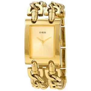 Guess Heavy Metal Gold Stainless Steel Gold Dial Quartz Watch for Ladies - W1117L2