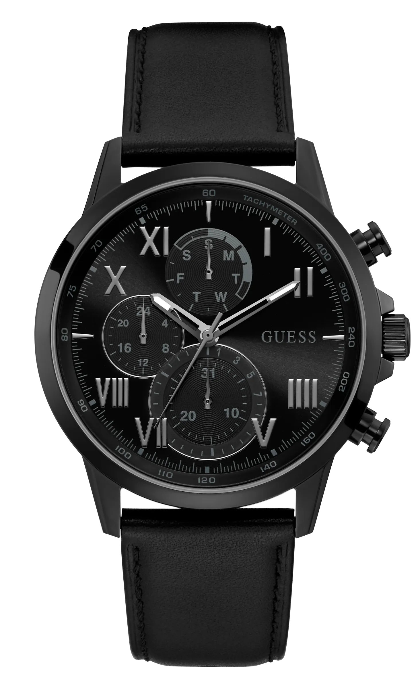 Guess Mens Black/Gunmetal Multi-function Watch - GW0011G2