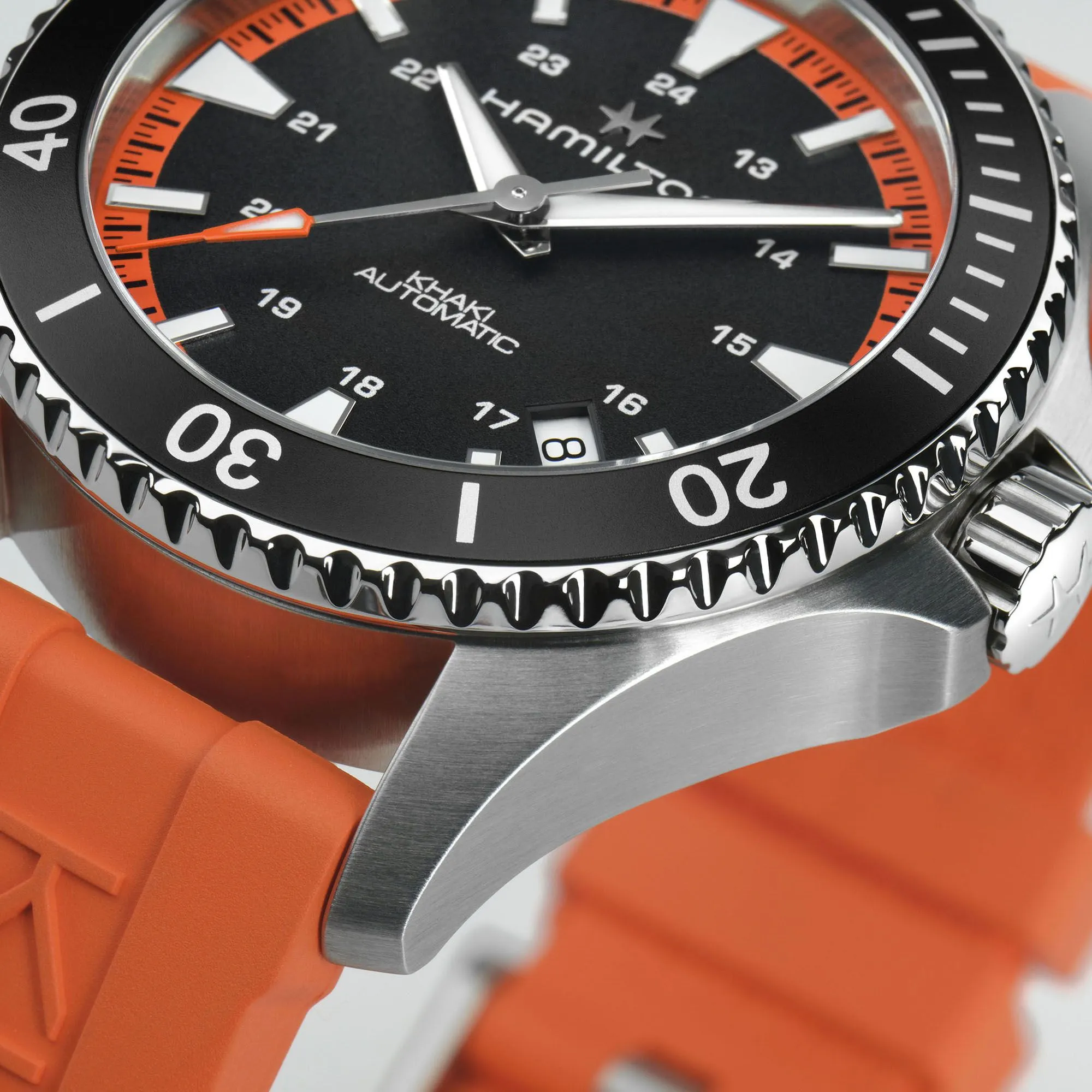 Hamilton Khaki Navy Scuba Auto Tangerine Orange