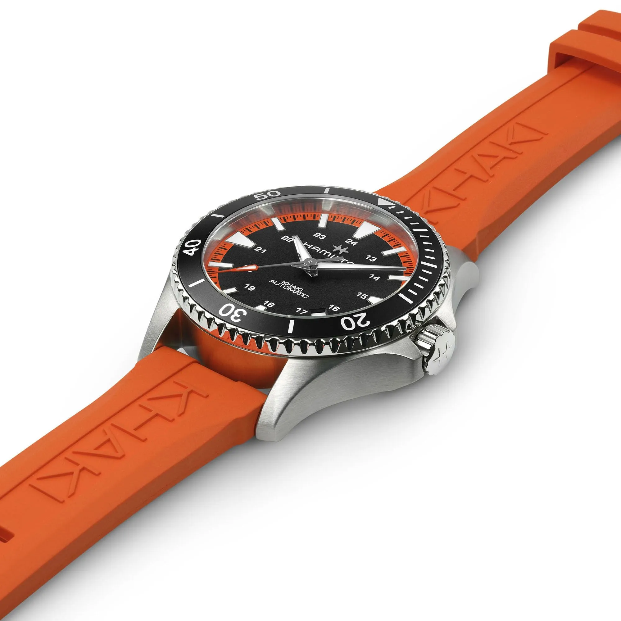 Hamilton Khaki Navy Scuba Auto Tangerine Orange