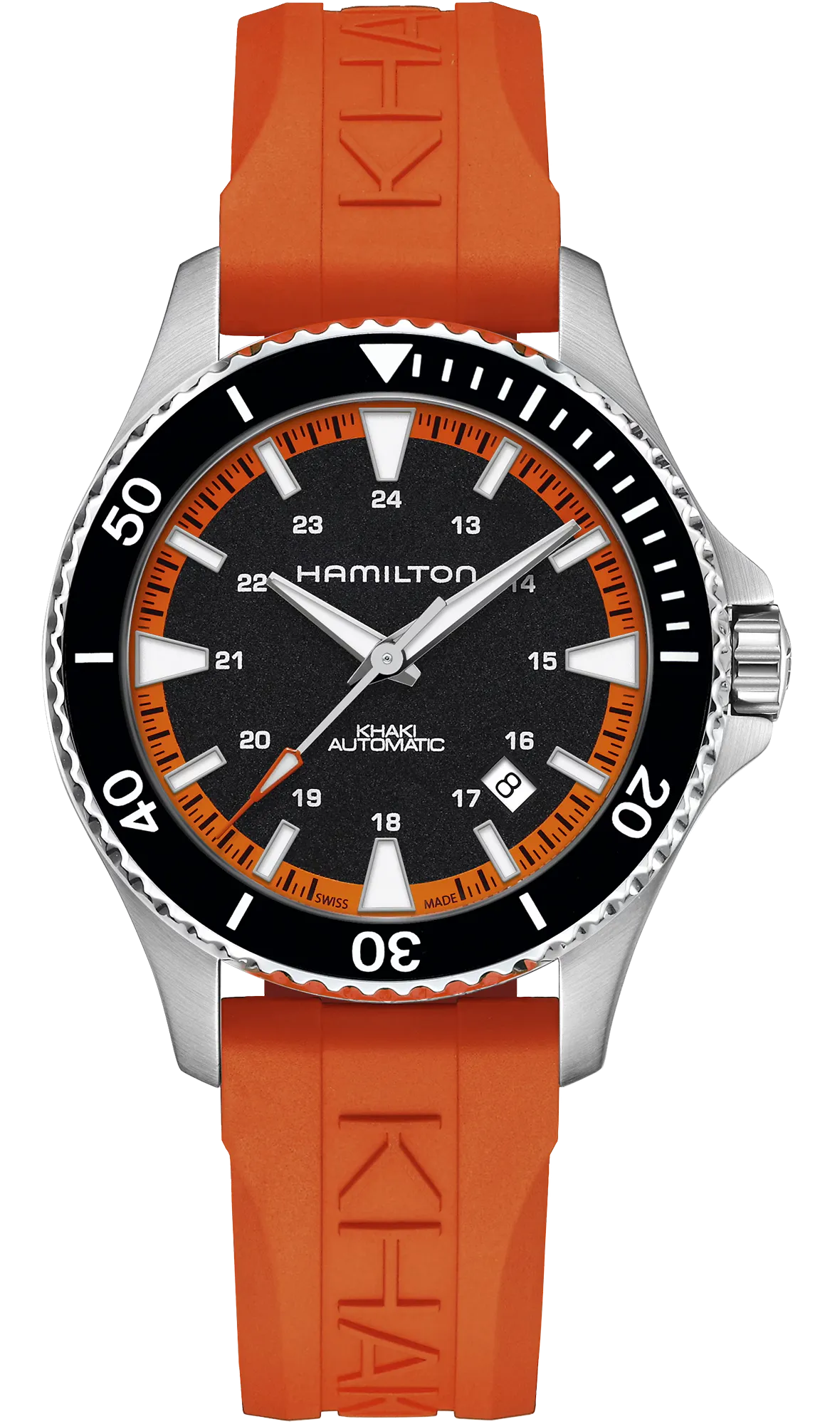Hamilton Khaki Navy Scuba Auto Tangerine Orange
