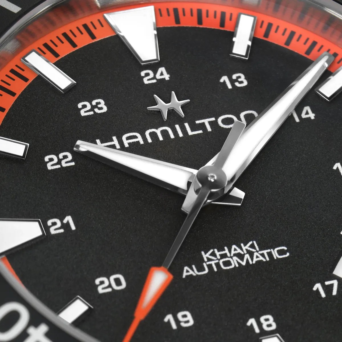 Hamilton Khaki Navy Scuba Auto Tangerine Orange