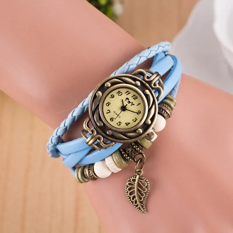 Hollow Out Leaf Multilayer Watch