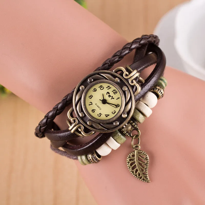 Hollow Out Leaf Multilayer Watch