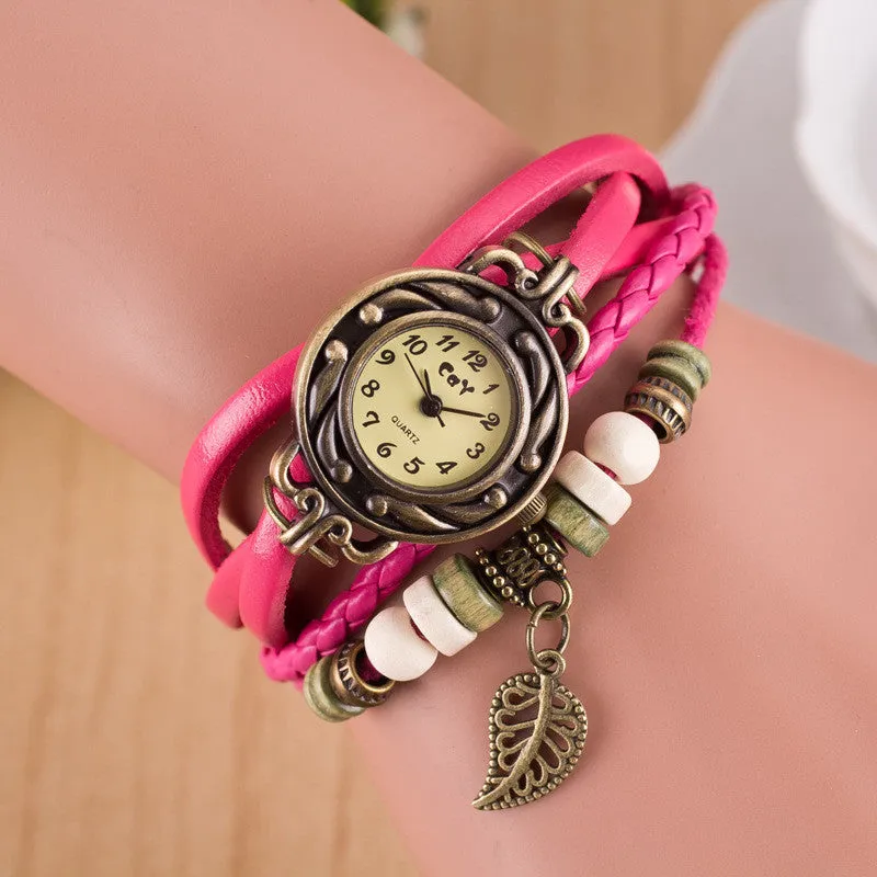 Hollow Out Leaf Multilayer Watch
