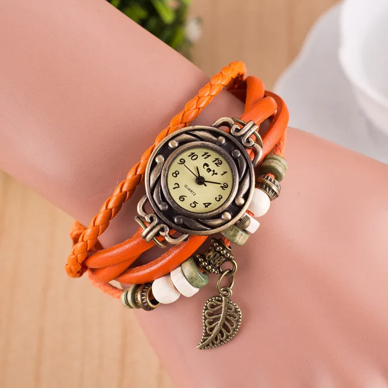 Hollow Out Leaf Multilayer Watch