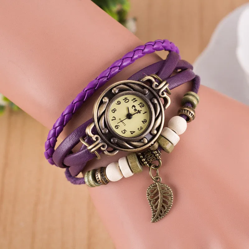 Hollow Out Leaf Multilayer Watch