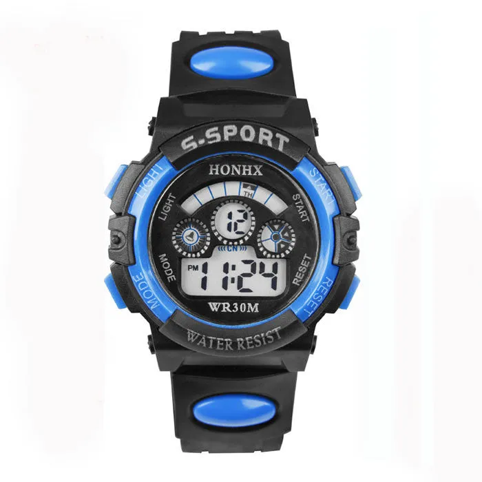 Hot Children Boy Digital LED Quartz Alarm Date Sports Wrist Watch