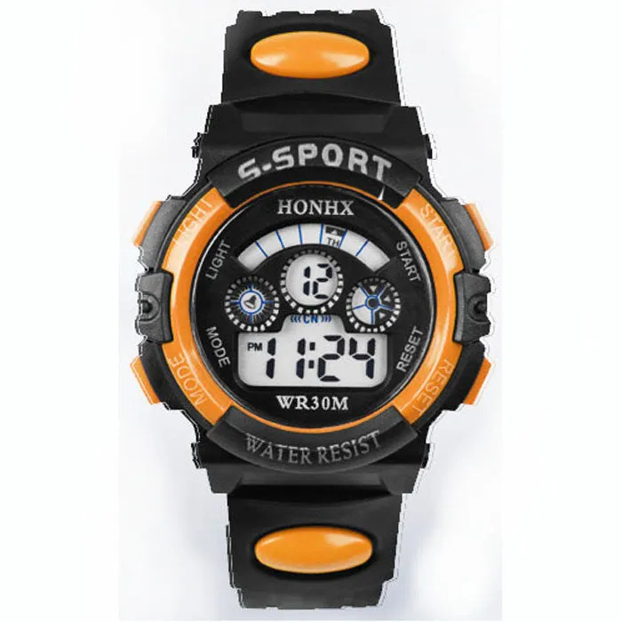 Hot Children Boy Digital LED Quartz Alarm Date Sports Wrist Watch