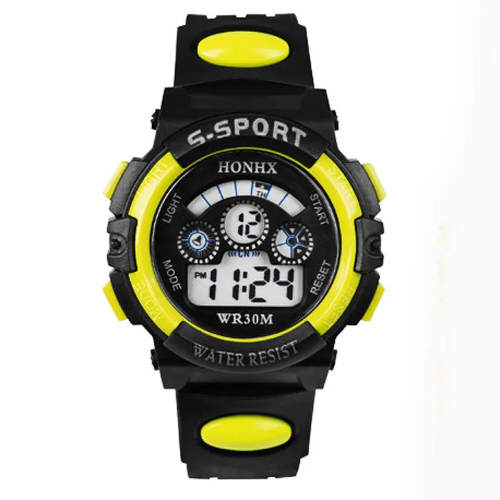 Hot Children Boy Digital LED Quartz Alarm Date Sports Wrist Watch