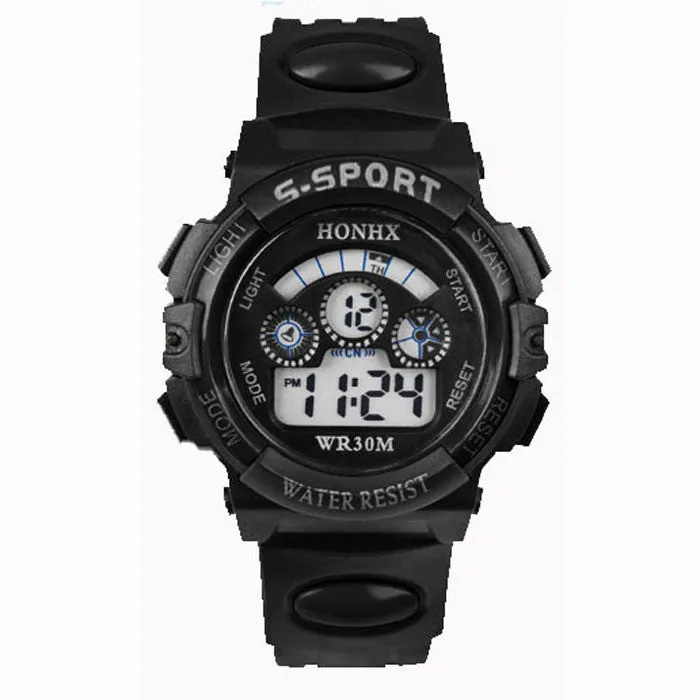 Hot Children Boy Digital LED Quartz Alarm Date Sports Wrist Watch