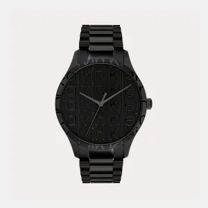 Iconic Unisex Black Analog Stainless Steel Watch 25200344