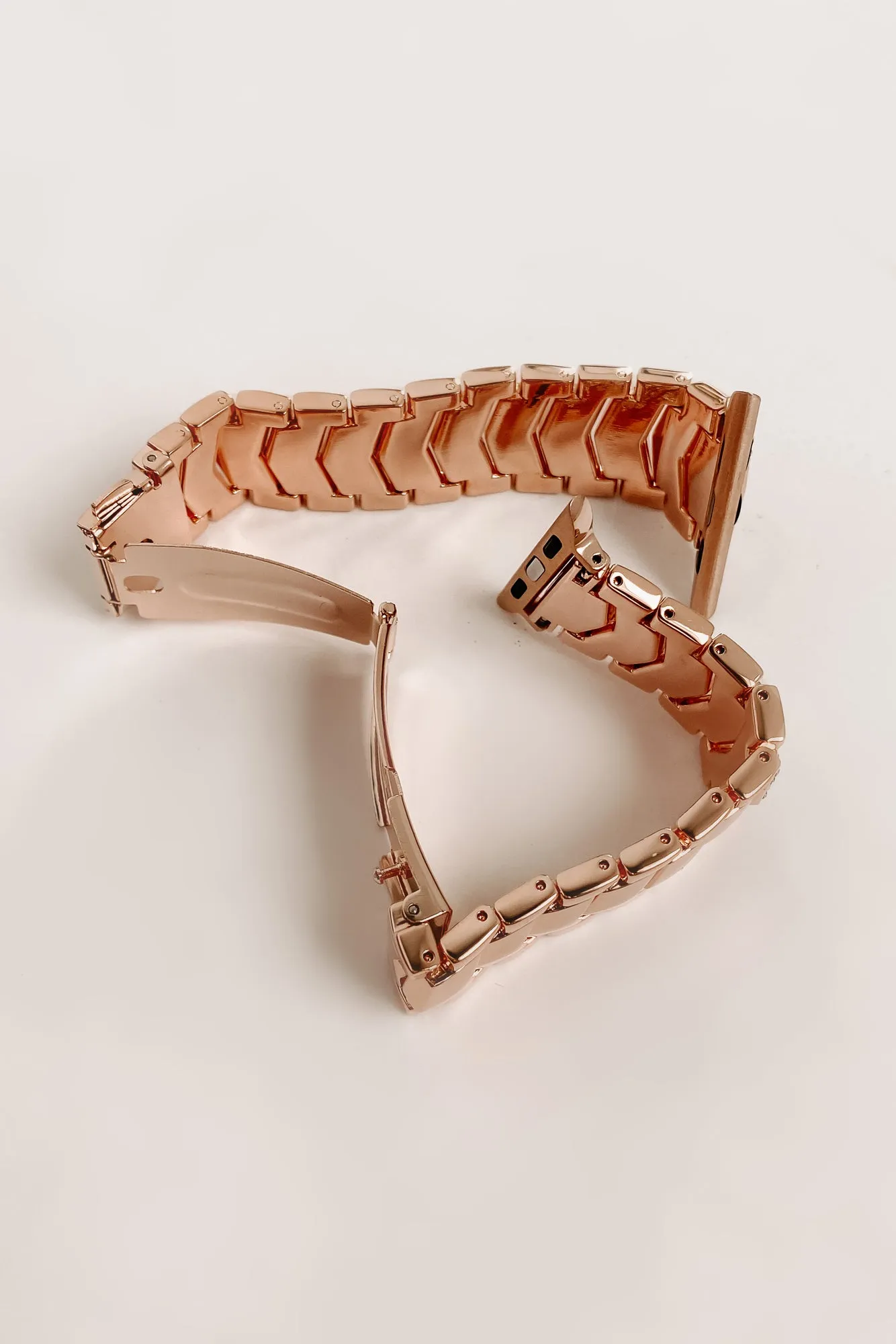In A Timely Fashion Chevron Metal Apple Watch Band (Rose Gold)