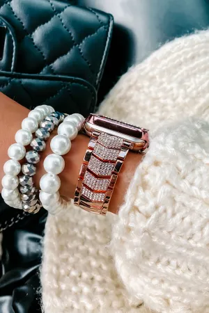 In A Timely Fashion Chevron Metal Apple Watch Band (Rose Gold)