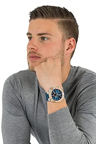Invicta Men's Aviator Stainless Steel Quartz Watch with Silicone Strap, Blue, 26 (Model: 22523)