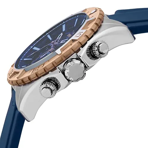 Invicta Men's Aviator Stainless Steel Quartz Watch with Silicone Strap, Blue, 26 (Model: 22523)