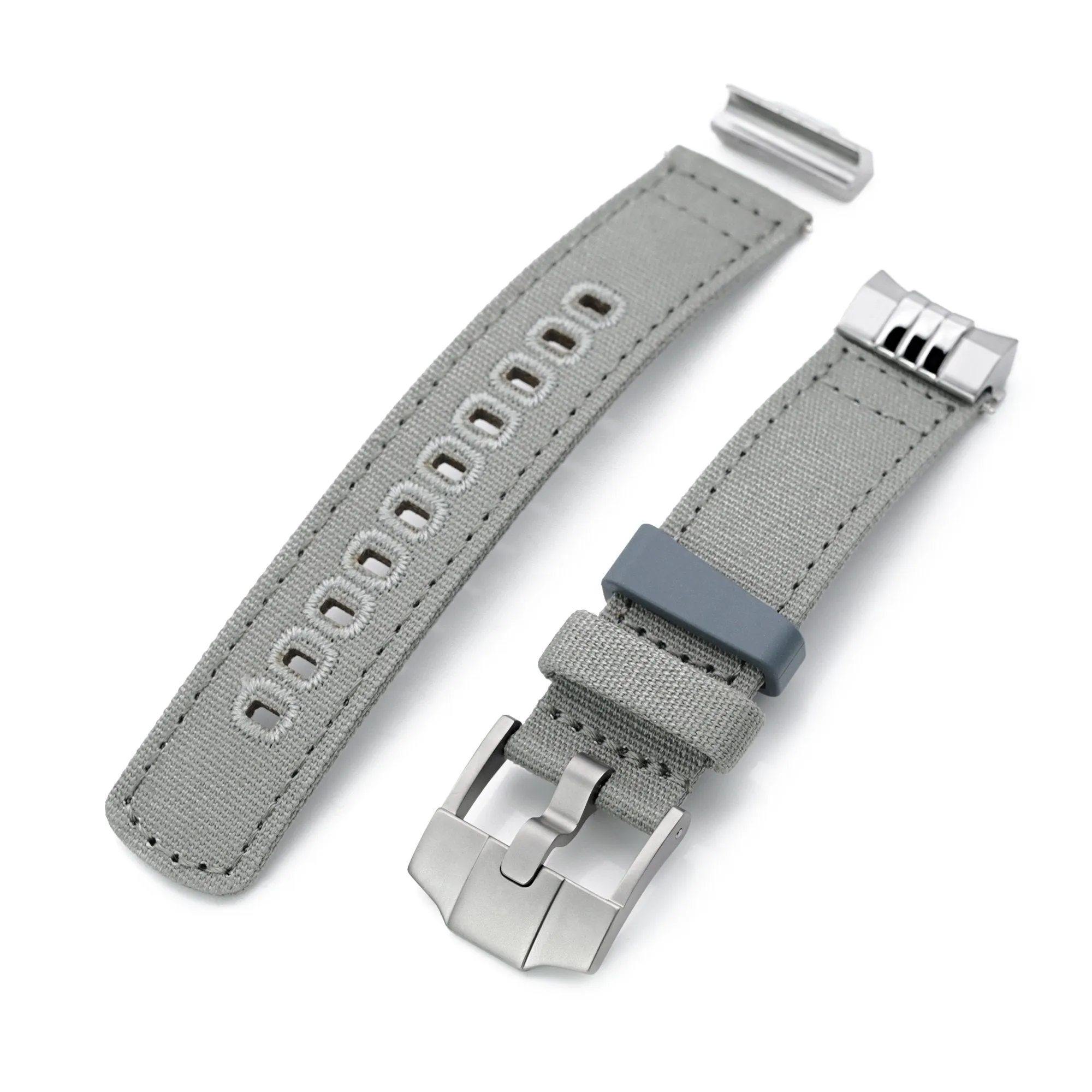 Khaki Quick Release Canvas   Add-on End Piece watch strap compatible with Seiko Sumo SPB103