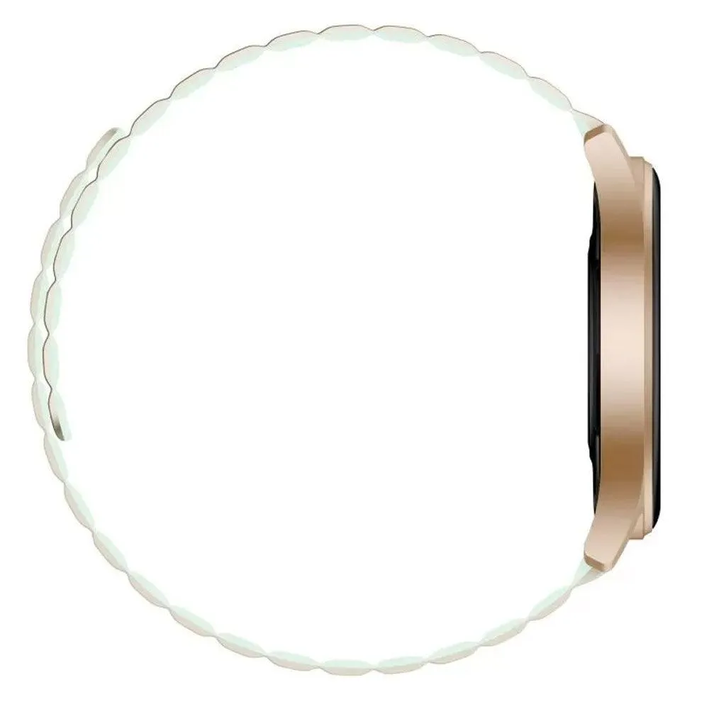 kieslect Lora 2 Smart Watch Gold Aluminum Case With Khaki x Mint Strap & Extra Pink Strap