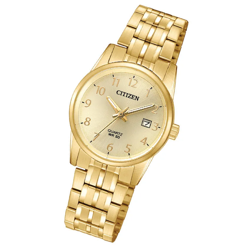 Ladies Gold-Tone Quartz Watch w/ Date
