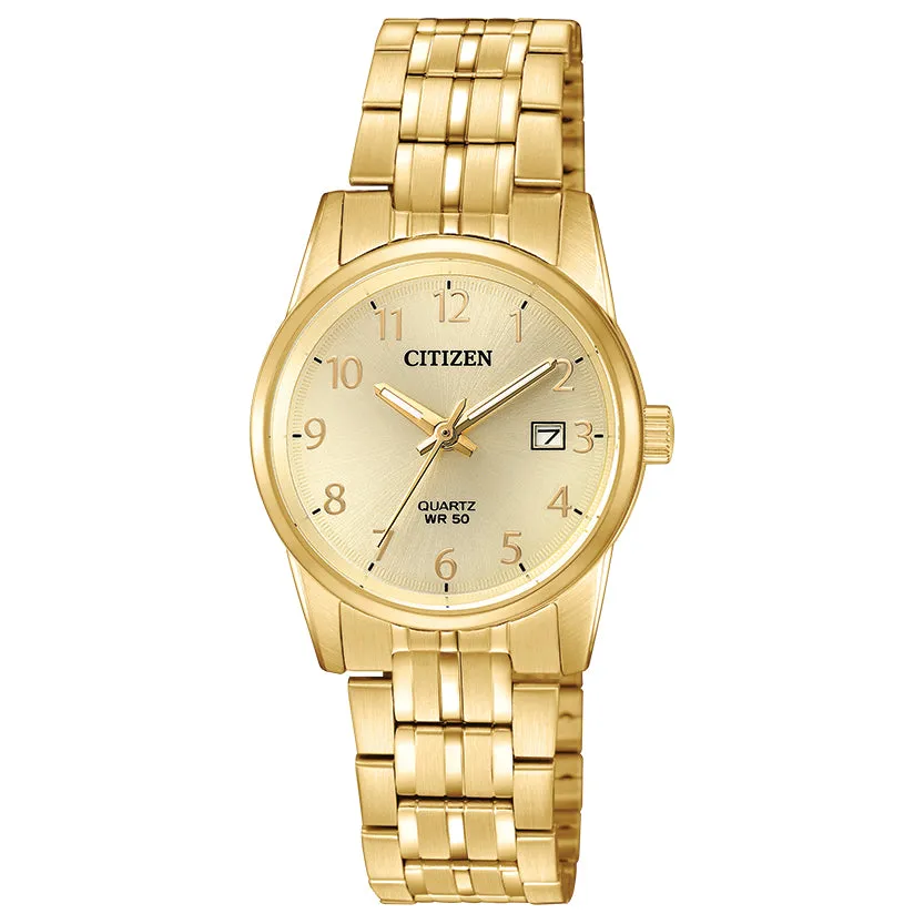 Ladies Gold-Tone Quartz Watch w/ Date