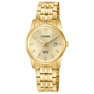 Ladies Gold-Tone Quartz Watch w/ Date