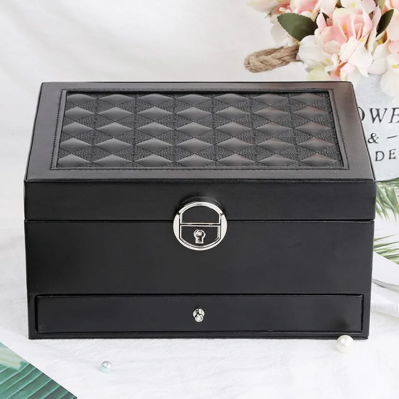 Large Space PU Leather Jewelry Box