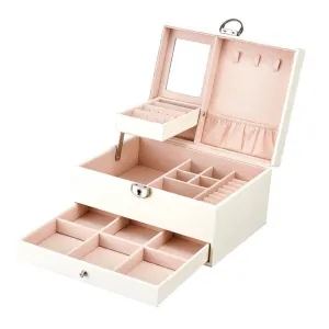 Large Space PU Leather Jewelry Box