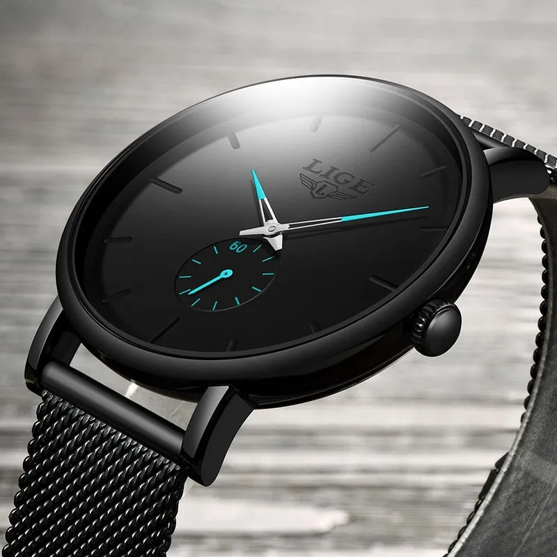 LIGE 2019 New Fashion Sports Mens Watches Top Brand Luxury Waterproof Simple Ultra-Thin Watch Men Quartz Clock Relogio Masculino